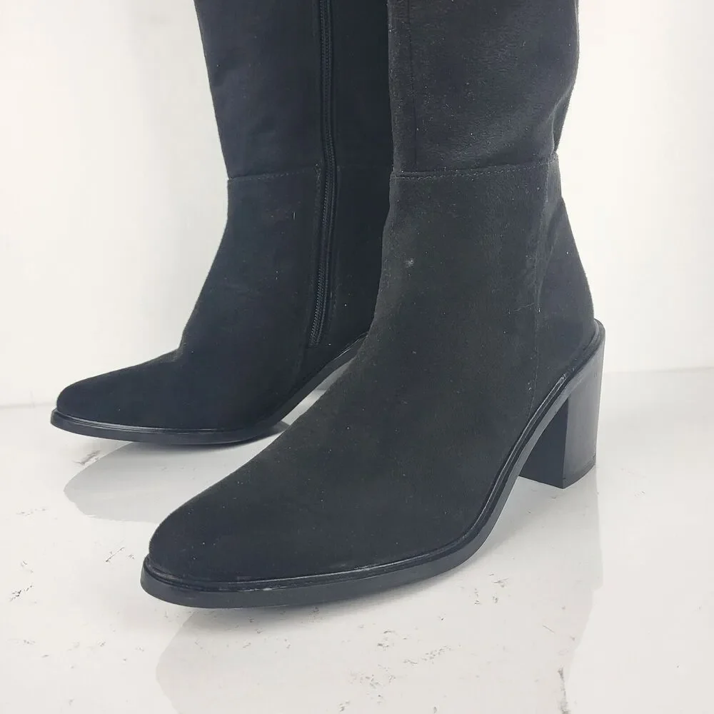 Seychelles Paradise City Leather Over the Knee Boots Black Size 6